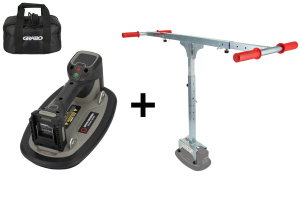 GRABO Pro Brushless vacuümheffer met opbergtas en GRABO T-Lift 120 tilhulp