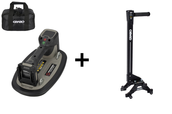 GRABO Pro Brushless vacuümheffer in tas met GRABO Erguo S2 ergonomische verlengarm