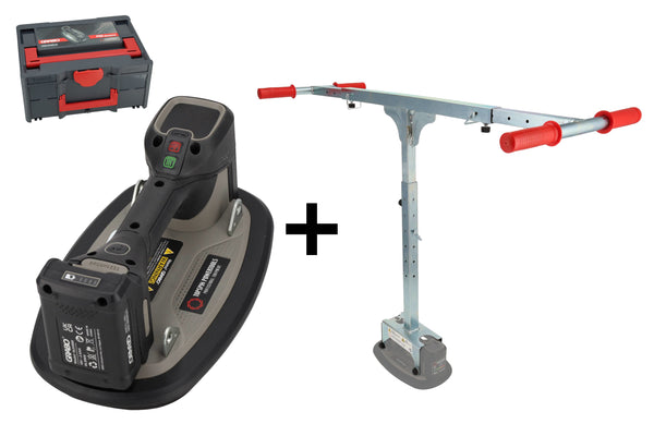 GRABO Pro Brushless vacuümheffer in Koffer met GRABO 18V accu en oplader + GRABO T-Lift 120