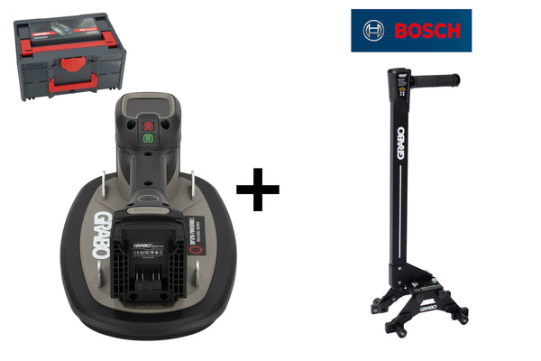 GRABO Pro Brushless met Bosch 18V accu-adapter, GRABO Erguo S2 en koffer