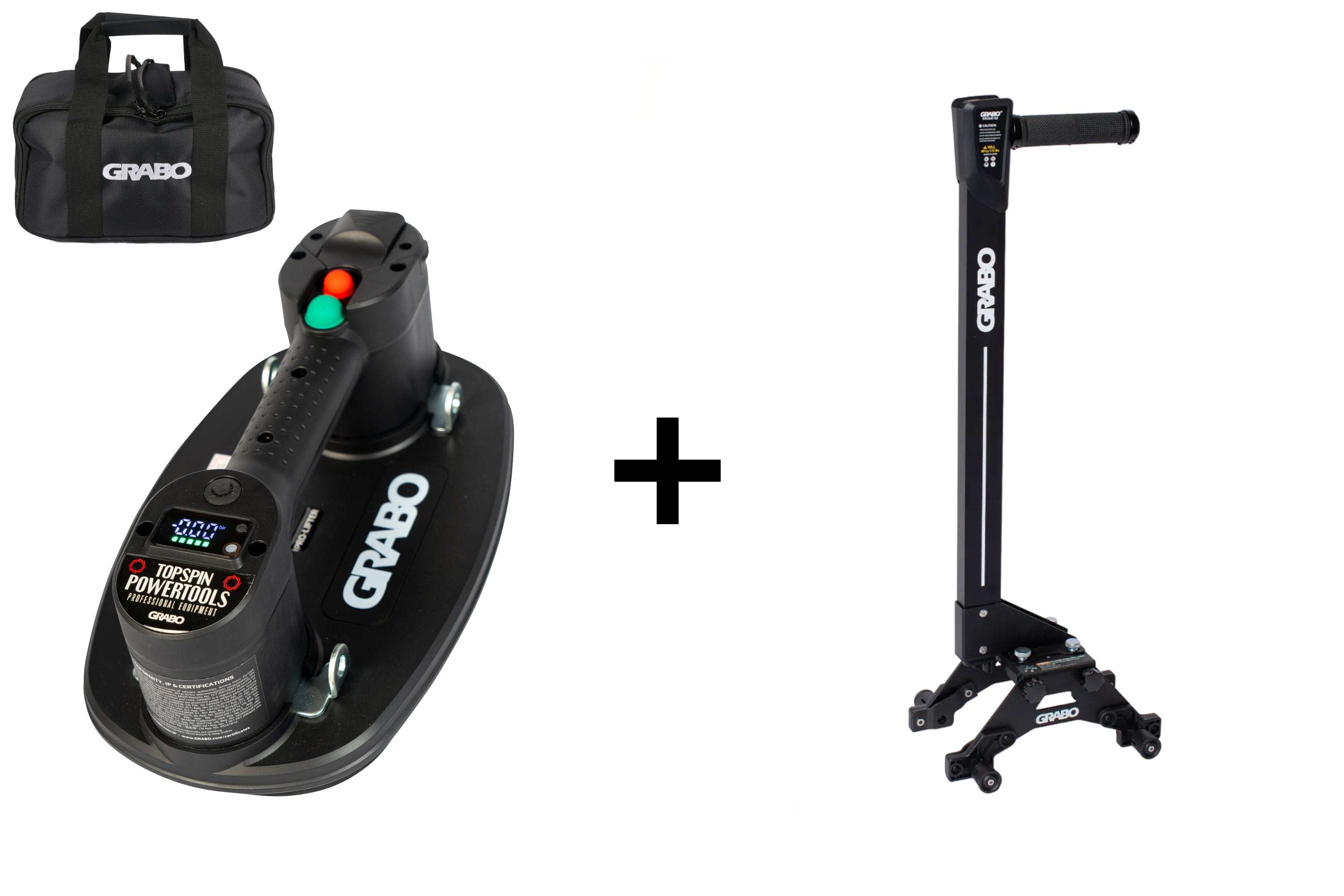 GRABO Pro vacuümheffer in Tas + GRABO Erguo S2 360°