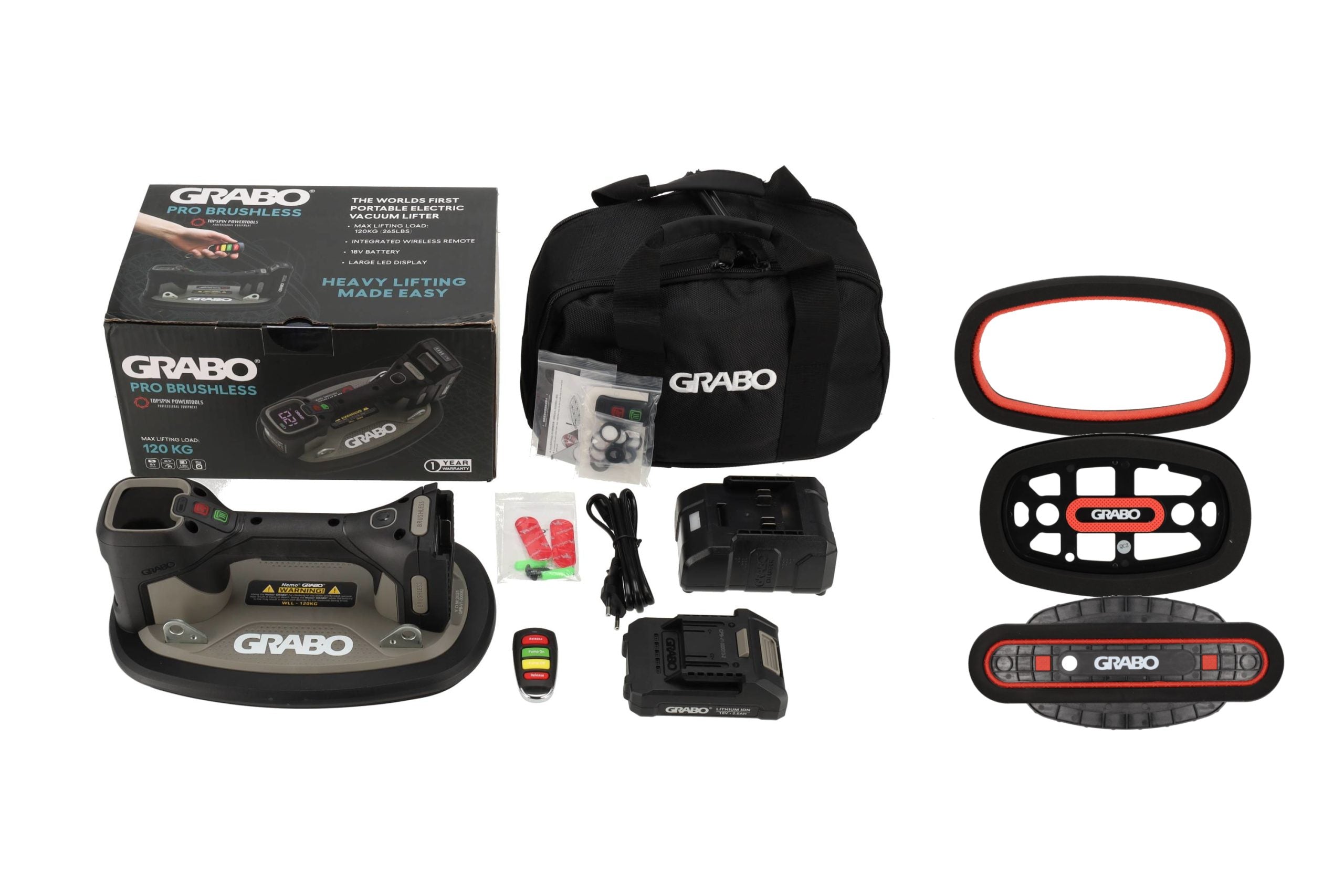 Grabo Pro Brushless vacuümzuiger set met accessoires in tas