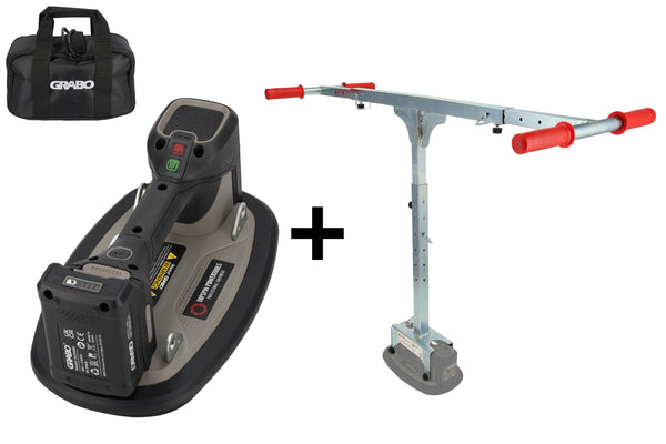 GRABO Pro Brushless vacuümheffer in Tas met GRABO 18V accu en oplader + GRABO T-Lift 120