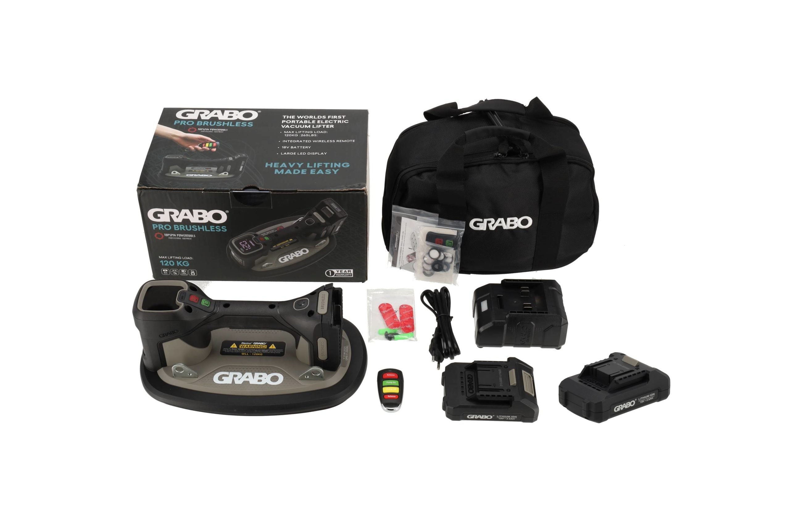 Grabo Pro Brushless in Tas – Complete set + Extra Accu