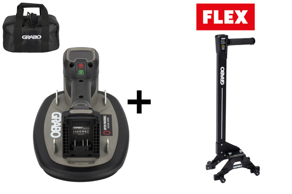 GRABO Pro Brushless met FLEX 18V accu-adapter, GRABO Erguo S2 en tas