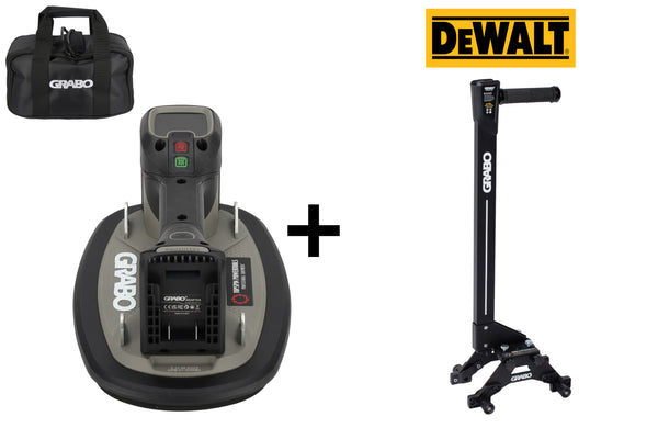 GRABO Pro Brushless vacuümheffer met DeWalt 18V accu-adapter, GRABO Erguo S2 en tas