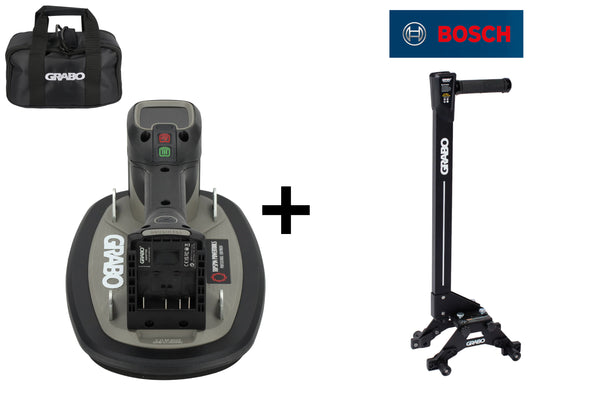 GRABO Pro Brushless vacuümheffer met Bosch 18V accu-adapter, Erguo S2 en tas