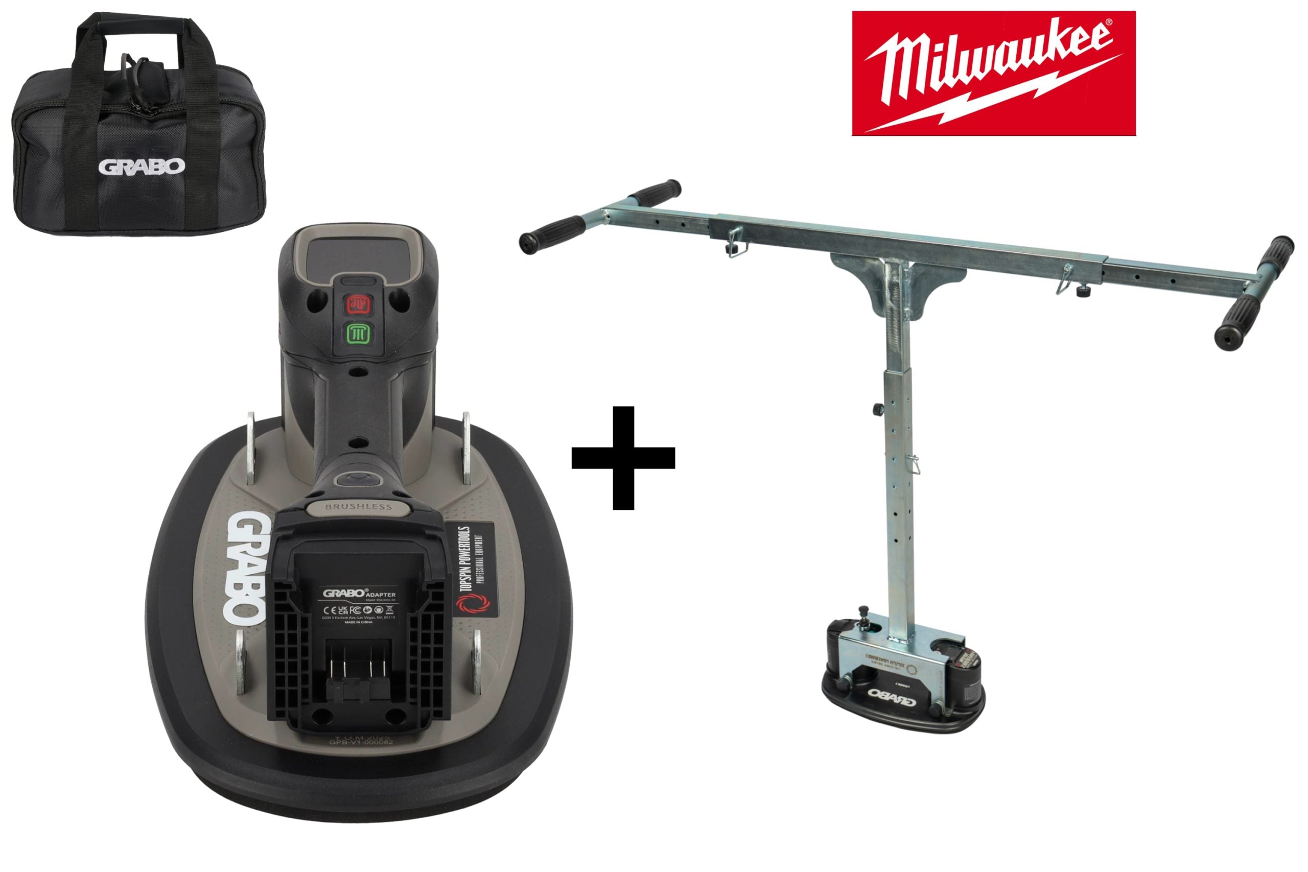 Grabo Pro Brushless in Tas - met Milwaukee 18V Accu aansluiting + T-Lift 120
