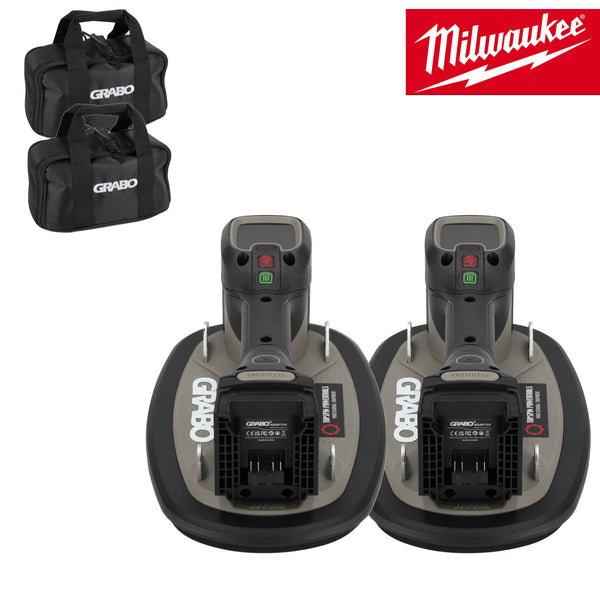 Grabo Pro Brushless in Tas - met Milwaukee 18V Accu aansluiting - 2 sets
