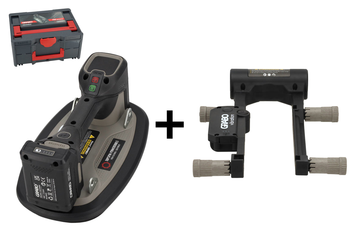 GRABO Pro Brushless vacuümheffer met GRABO Tile Vibration Tool en koffer