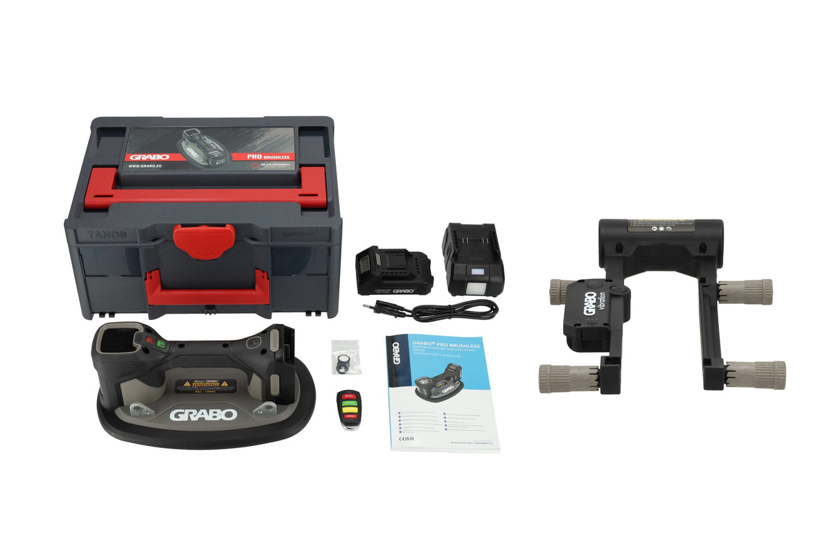 GRABO Pro Brushless set met koffer, accessoires en GRABO Tile Vibration Tool