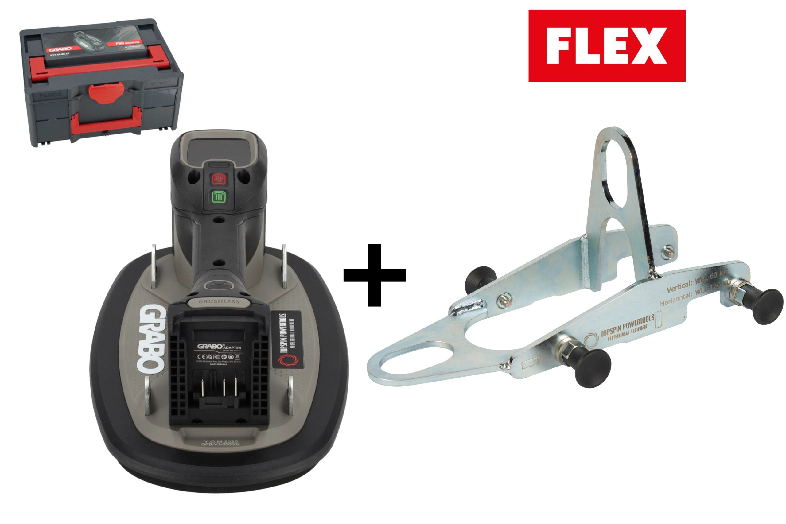 Grabo Pro Brushless in Koffer - met Flex 18V Accu aansluiting + Hefoog V-120
