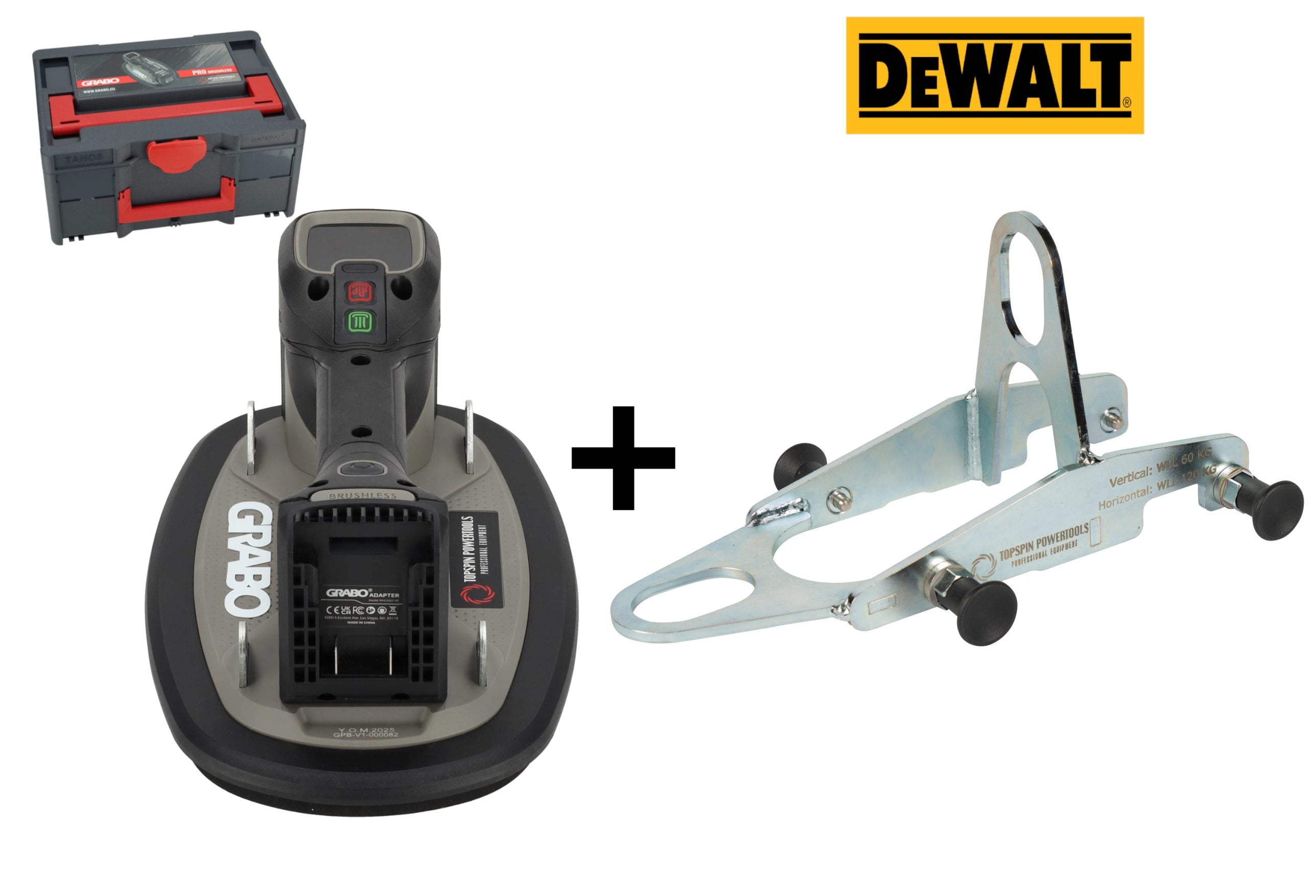 Grabo Pro Brushless in Koffer - met DeWalt 18V Accu aansluiting + Hefoog V-120
