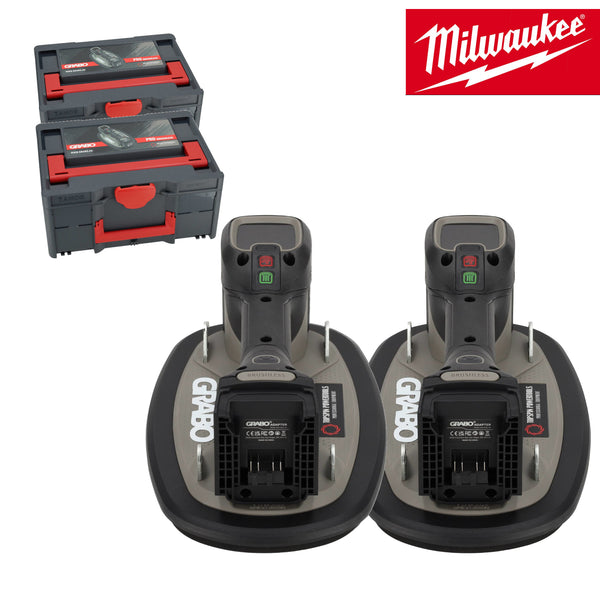 Grabo Pro Brushless in Koffer - met Milwaukee 18V Accu aansluiting - 2 sets