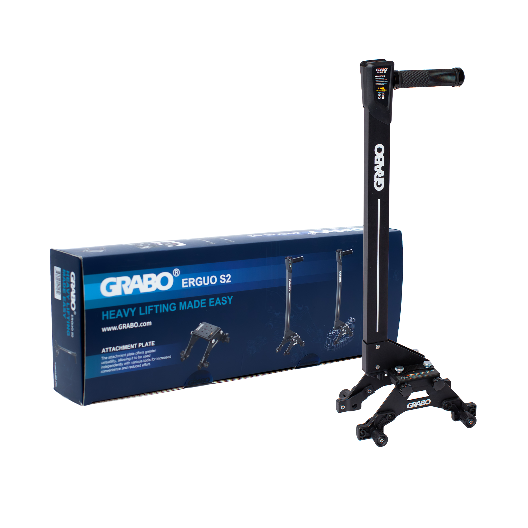 GRABO Erguo S2 ergonomische verlengarm met GRABO Attachment Plate voor GRABO vacuümheffer
