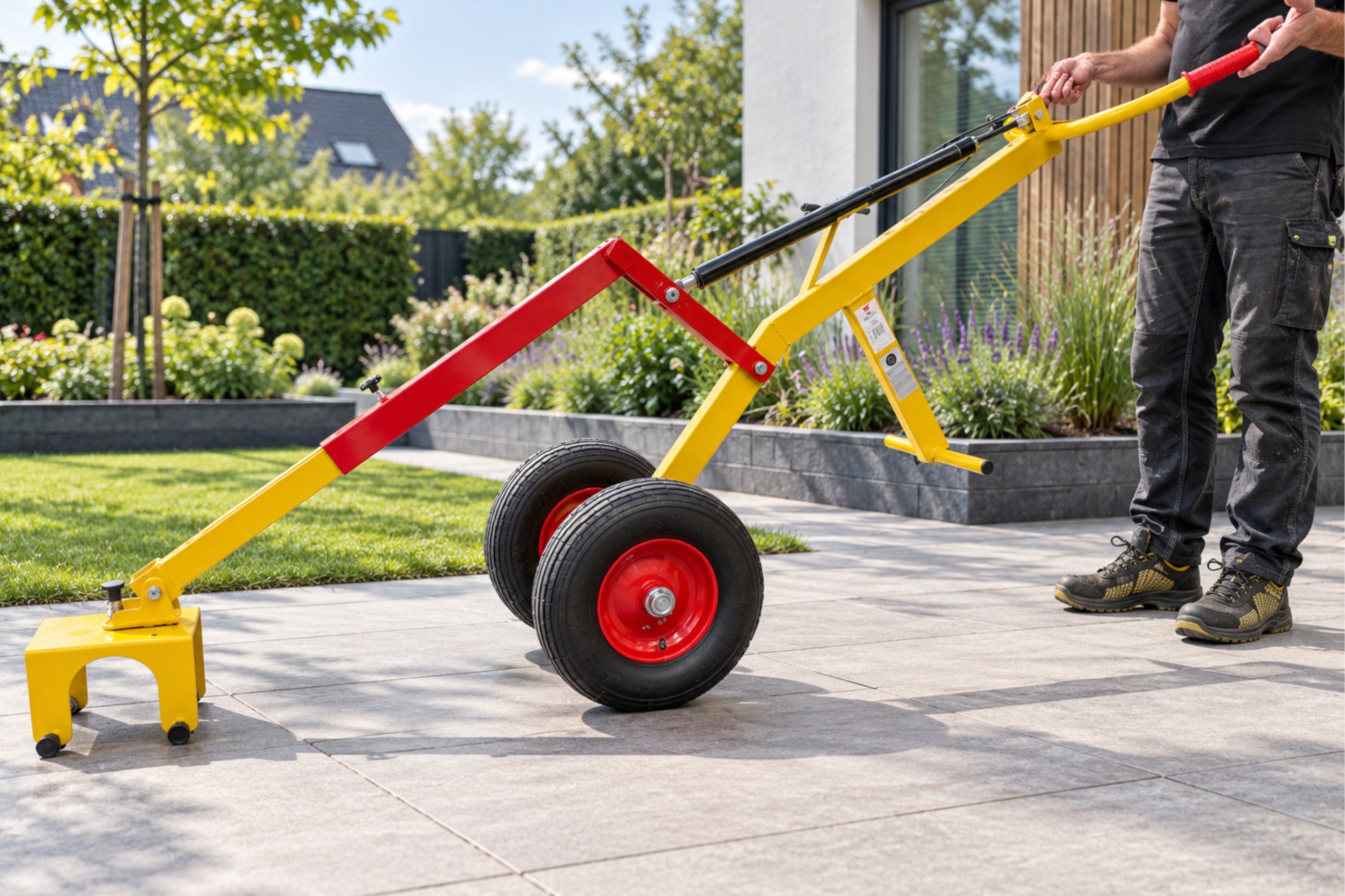 GRABO TegelBuddy met luchtbanden, Easy-Step voetsteun en verstelbare handgrepen