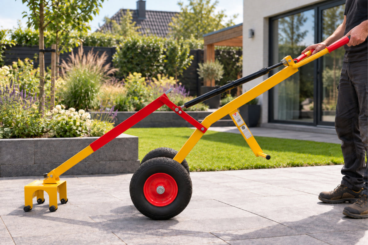 GRABO TegelBuddy met pneumatische gasveer voor gecontroleerd positioneren van tegels