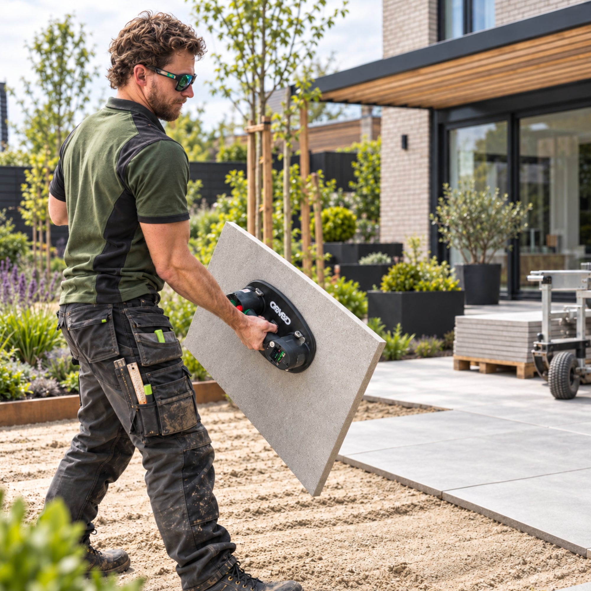 GRABO Pro Lifter 20 in gebruik voor het tillen en verplaatsen van een tegel