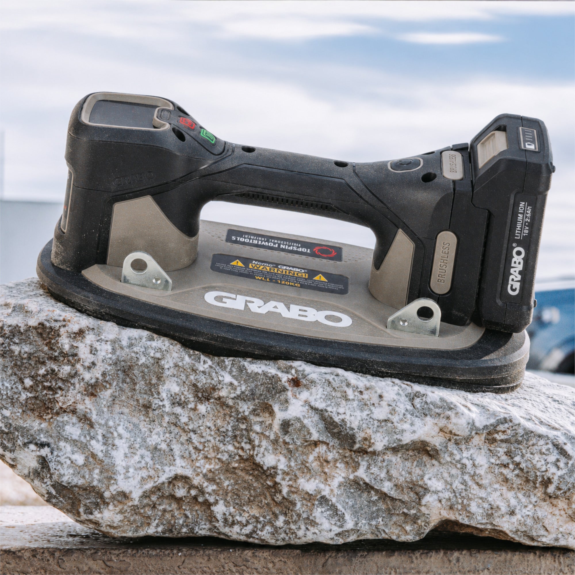 Weergave van de GRABO Pro Brushless met de GRABO Rock Seal afdichtring