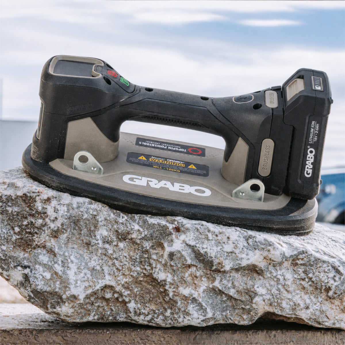 Weergave van de GRABO Pro Brushless met de GRABO Rock Seal afdichtring