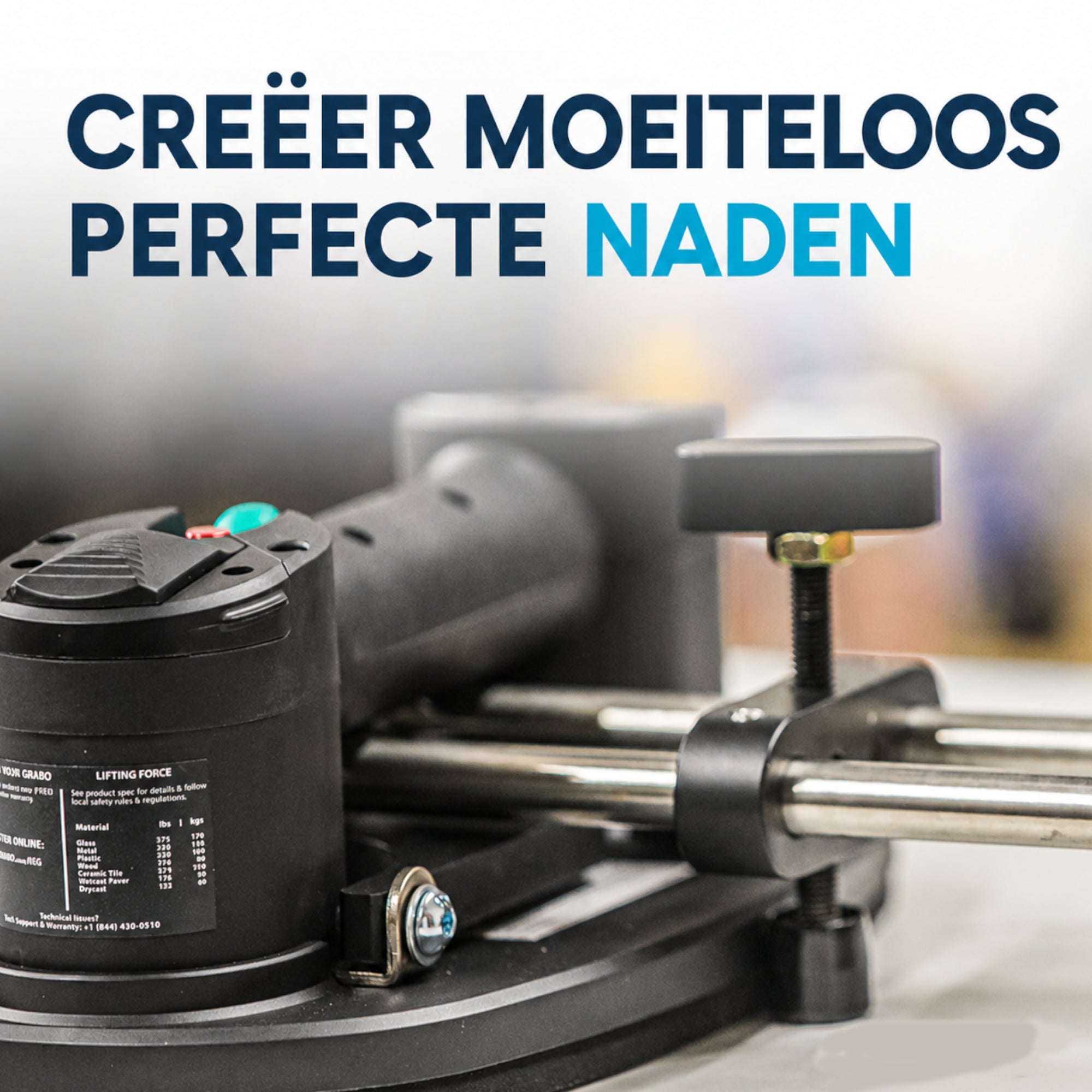 GRABO Seam Setter 90 Graden naadsteller met verstelbare rails en hoekbeugel