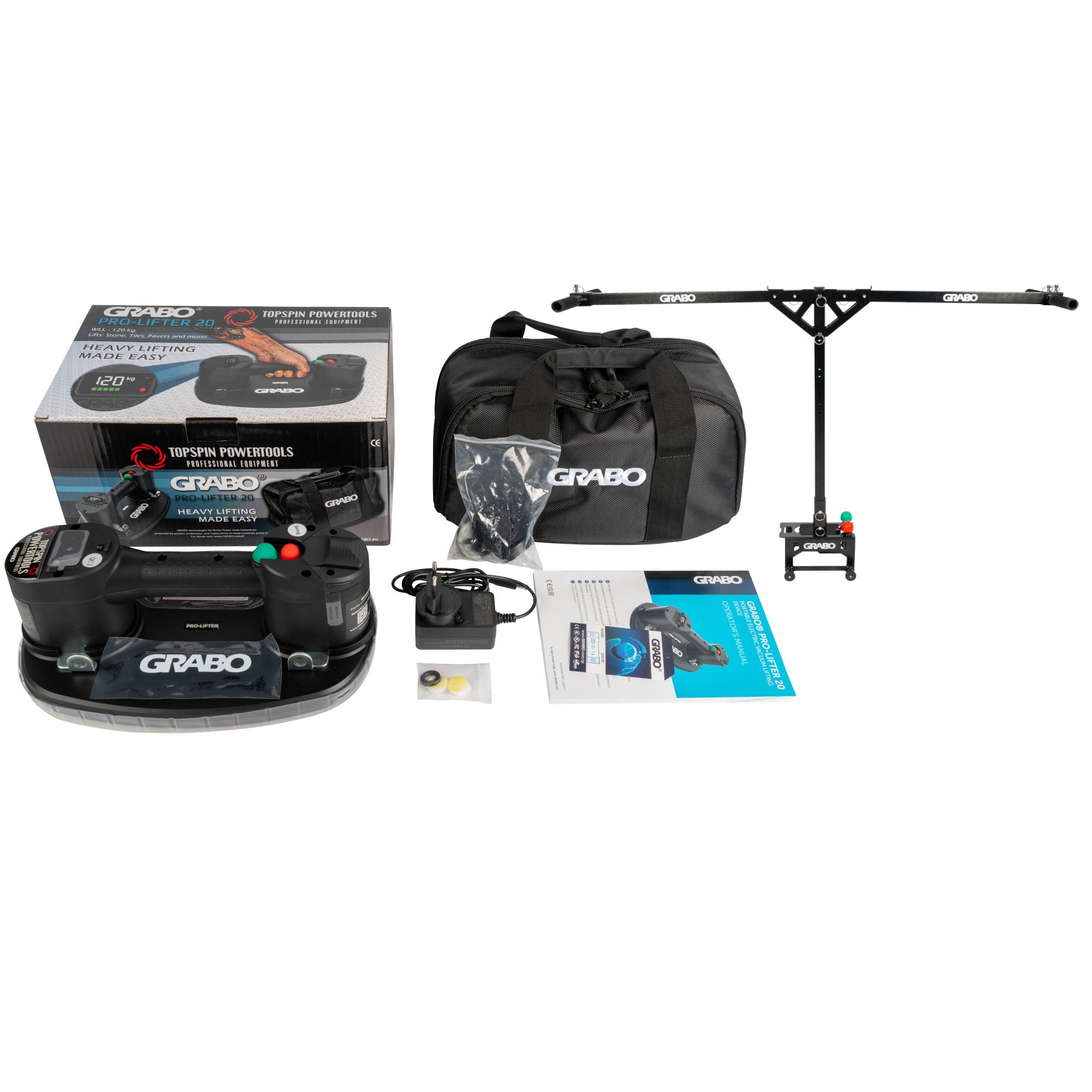 Grabo Pro in Tas + Grabo Erguo T-Lift