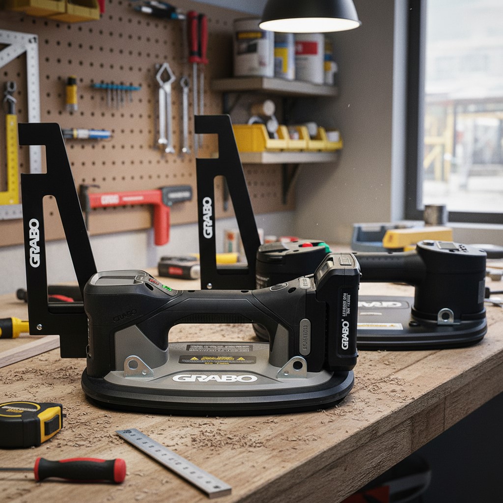 GRABO VersaMount bevestigd op vacuümzuiger voor extra ondersteuning